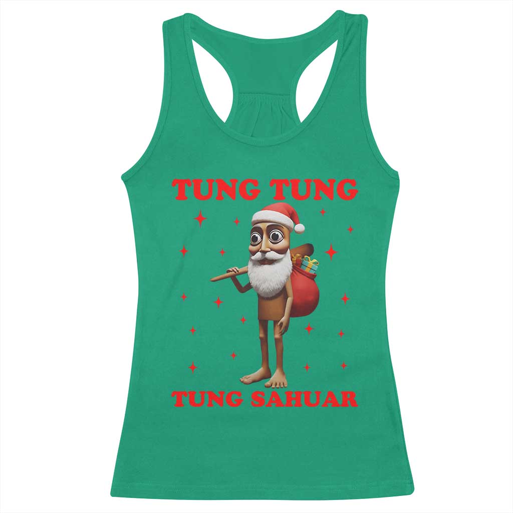 Funny Italian Brainrot Christmas Racerback Tank Top Tung Tung Tung Sahur Meme - Wonder Print Shop