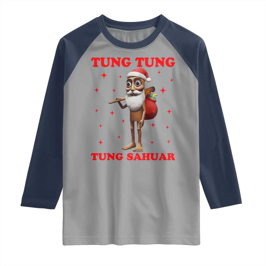Funny Italian Brainrot Christmas Raglan Shirt Tung Tung Tung Sahur Meme - Wonder Print Shop
