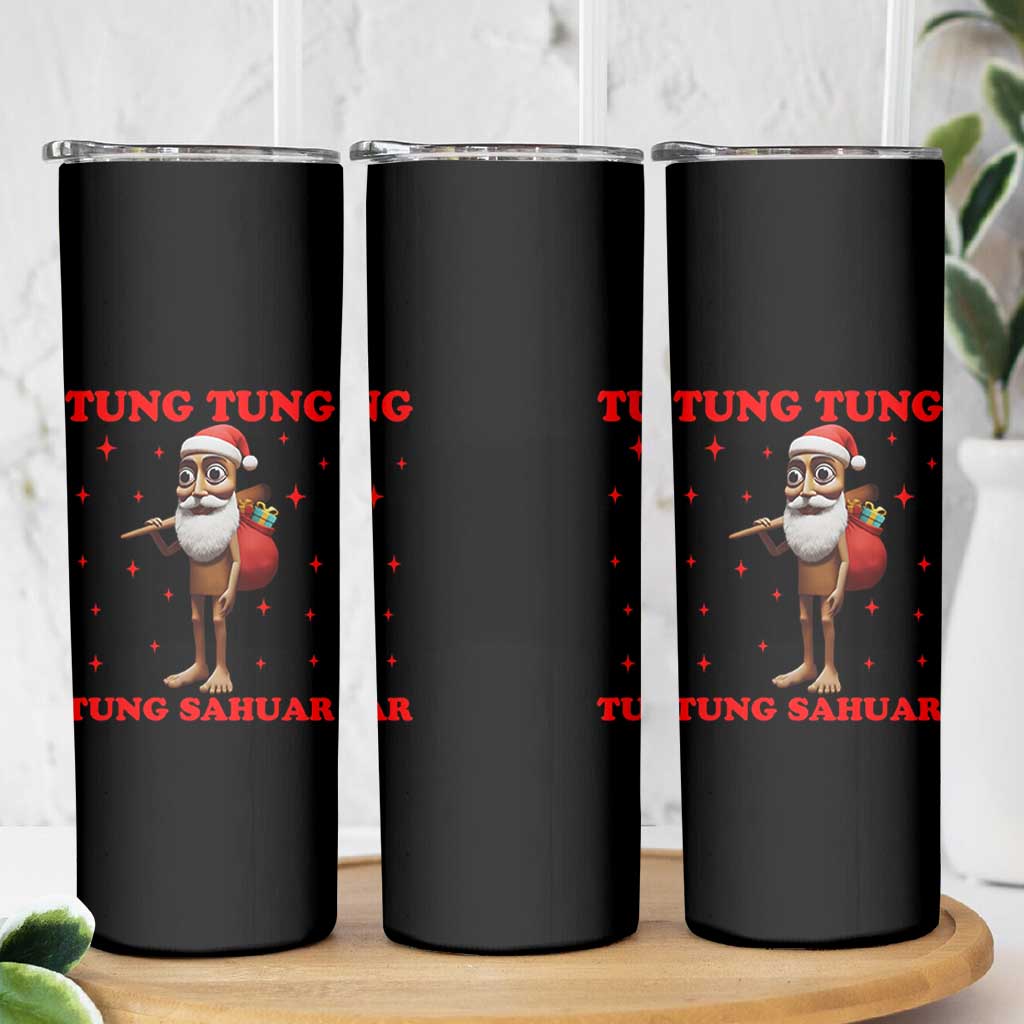 Funny Italian Brainrot Christmas Skinny Tumbler Tung Tung Tung Sahur Meme - Wonder Print Shop