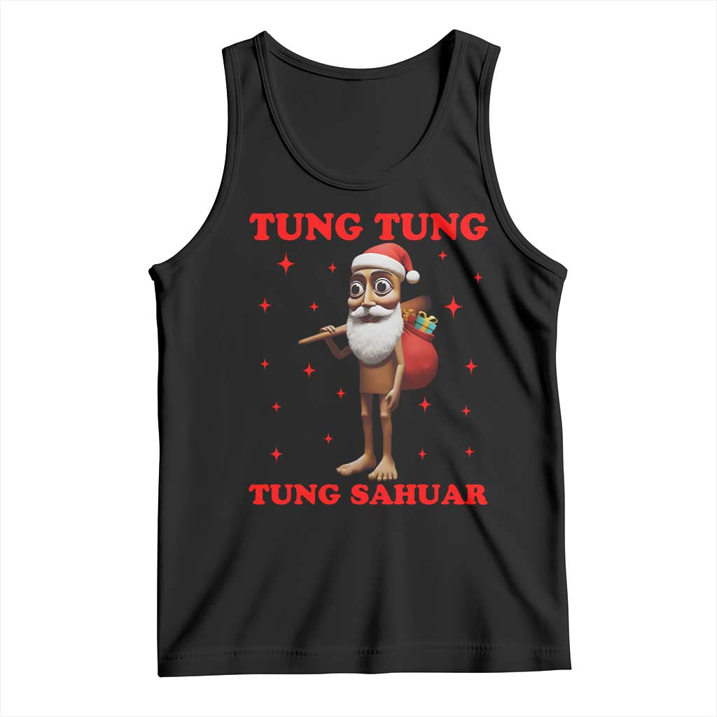 Funny Italian Brainrot Christmas Tank Top Tung Tung Tung Sahur Meme - Wonder Print Shop