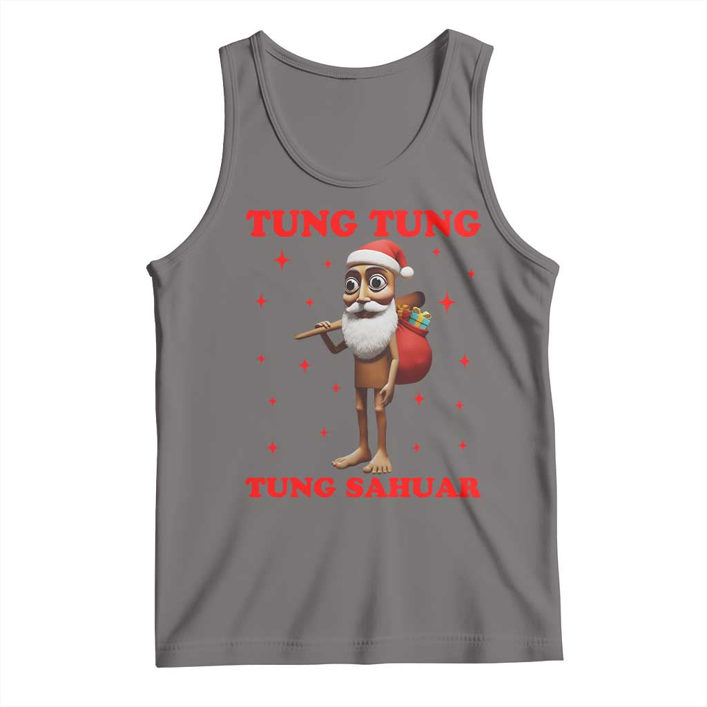 Funny Italian Brainrot Christmas Tank Top Tung Tung Tung Sahur Meme - Wonder Print Shop