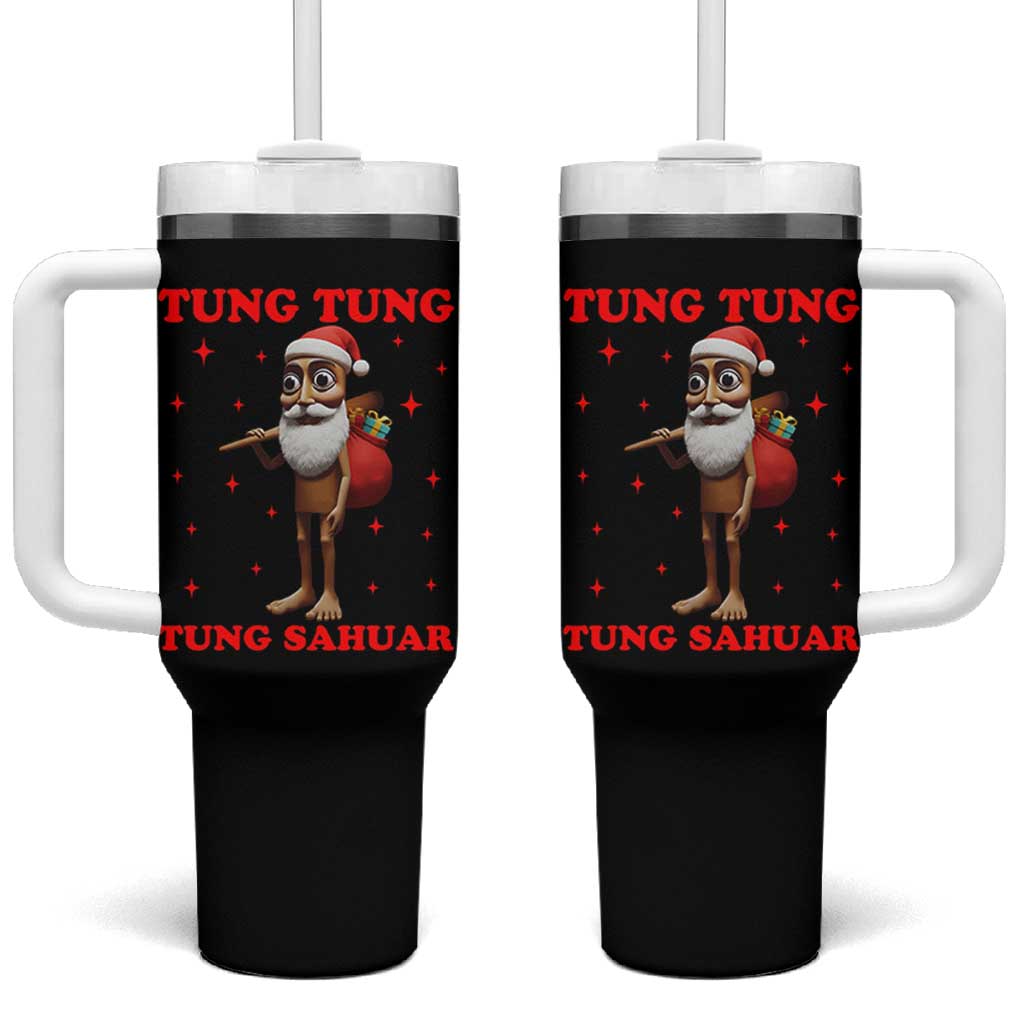 Funny Italian Brainrot Christmas Tumbler With Handle Tung Tung Tung Sahur Meme - Wonder Print Shop
