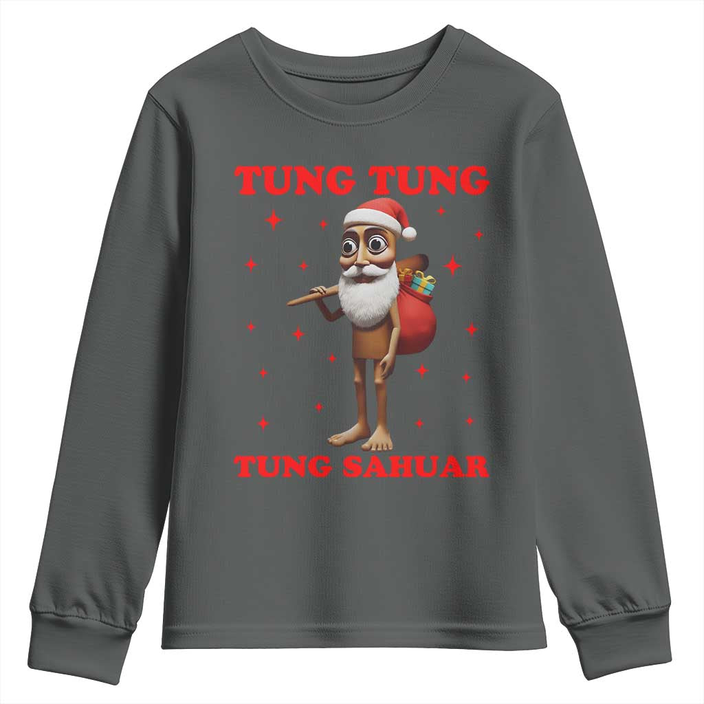 Funny Italian Brainrot Christmas Youth Sweatshirt Tung Tung Tung Sahur Meme - Wonder Print Shop