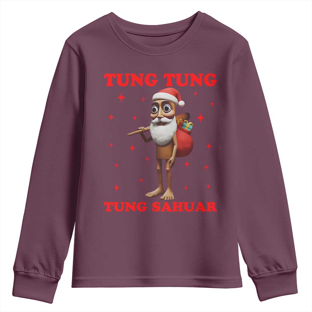 Funny Italian Brainrot Christmas Youth Sweatshirt Tung Tung Tung Sahur Meme - Wonder Print Shop
