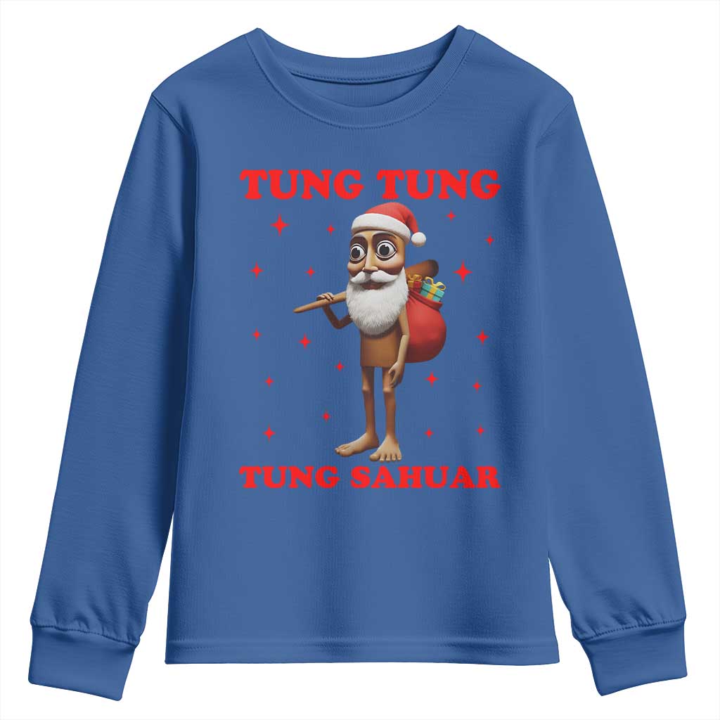 Funny Italian Brainrot Christmas Youth Sweatshirt Tung Tung Tung Sahur Meme - Wonder Print Shop