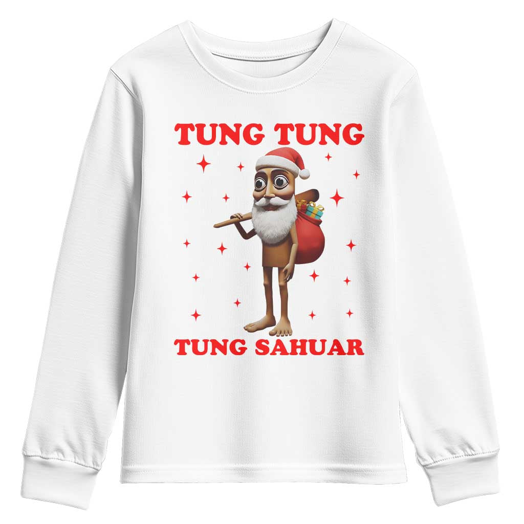 Funny Italian Brainrot Christmas Youth Sweatshirt Tung Tung Tung Sahur Meme - Wonder Print Shop