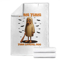 Funny Italian Brainrot Halloween Throw Blanket Tung Tung Tung Sahur Meme - Wonder Print Shop