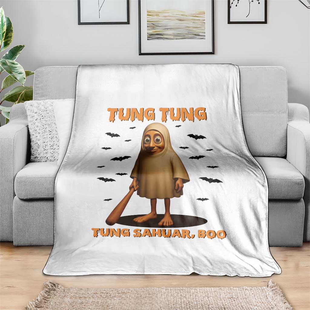 Funny Italian Brainrot Halloween Throw Blanket Tung Tung Tung Sahur Meme - Wonder Print Shop