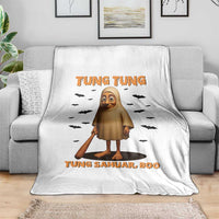 Funny Italian Brainrot Halloween Throw Blanket Tung Tung Tung Sahur Meme - Wonder Print Shop