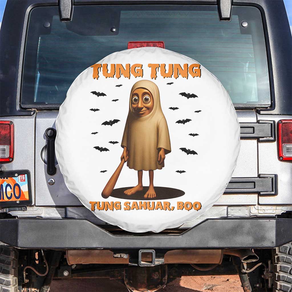 Funny Italian Brainrot Halloween Spare Tire Cover Tung Tung Tung Sahur Meme - Wonder Print Shop