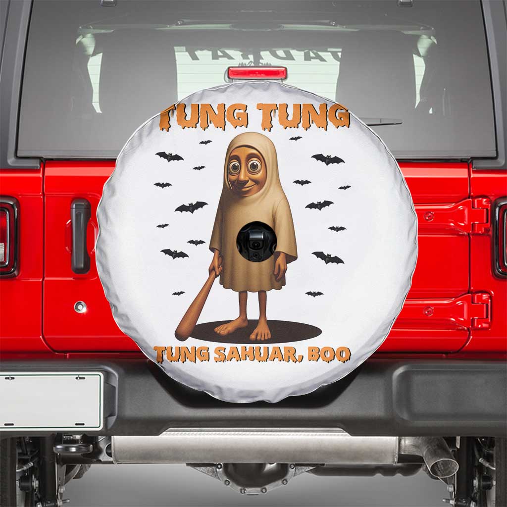 Funny Italian Brainrot Halloween Spare Tire Cover Tung Tung Tung Sahur Meme - Wonder Print Shop