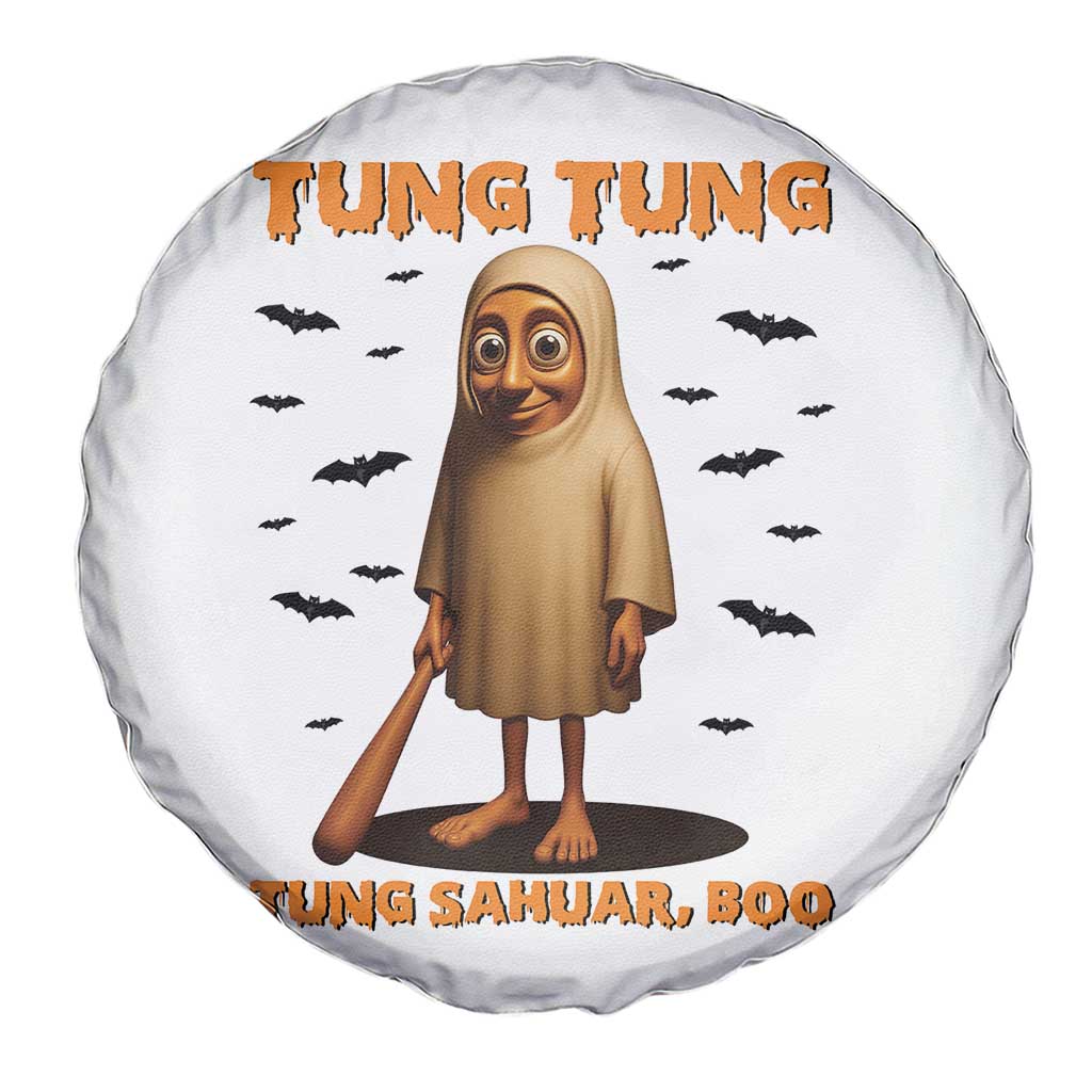 Funny Italian Brainrot Halloween Spare Tire Cover Tung Tung Tung Sahur Meme - Wonder Print Shop