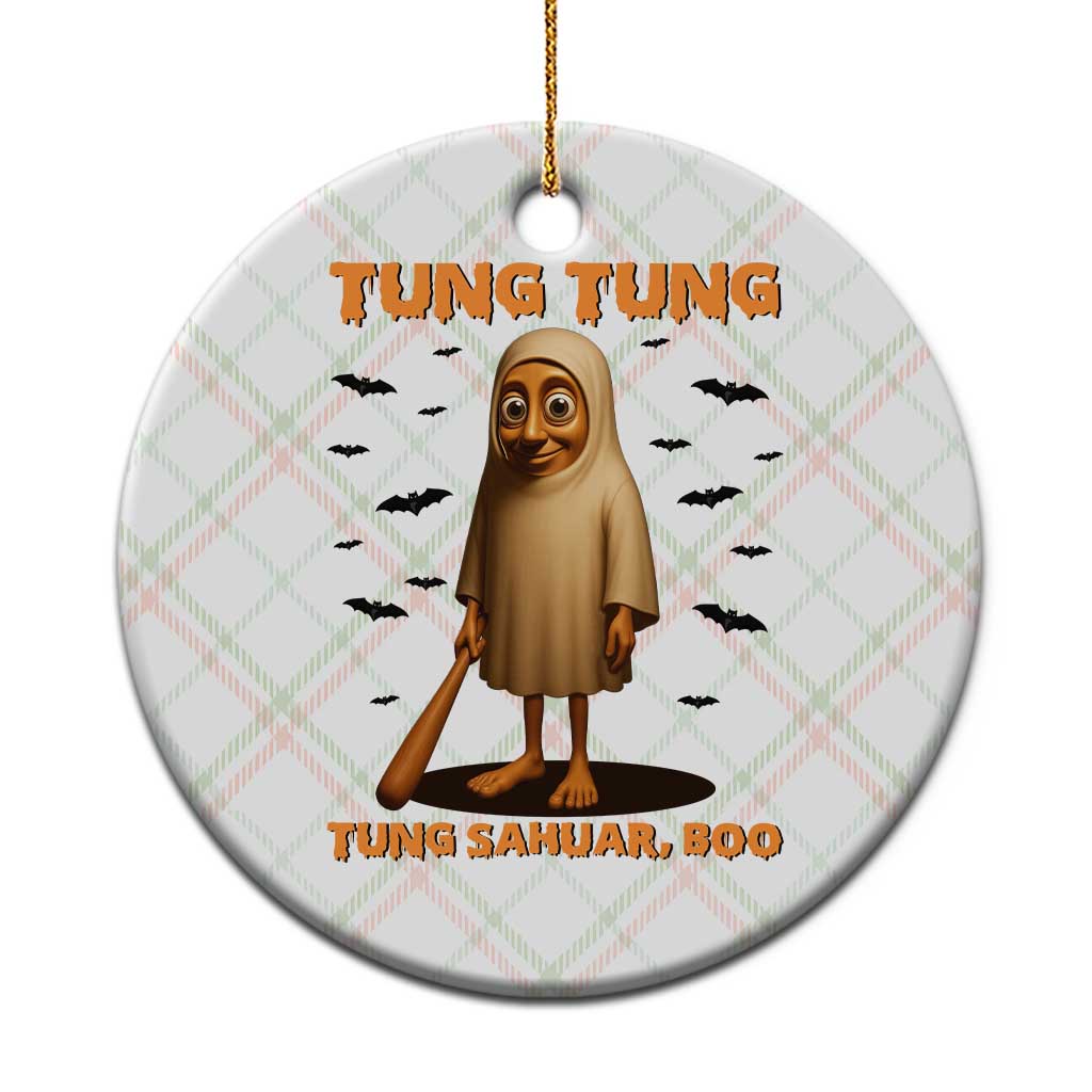 Funny Italian Brainrot Halloween Ceramic Ornament Tung Tung Tung Sahur Meme - Wonder Print Shop
