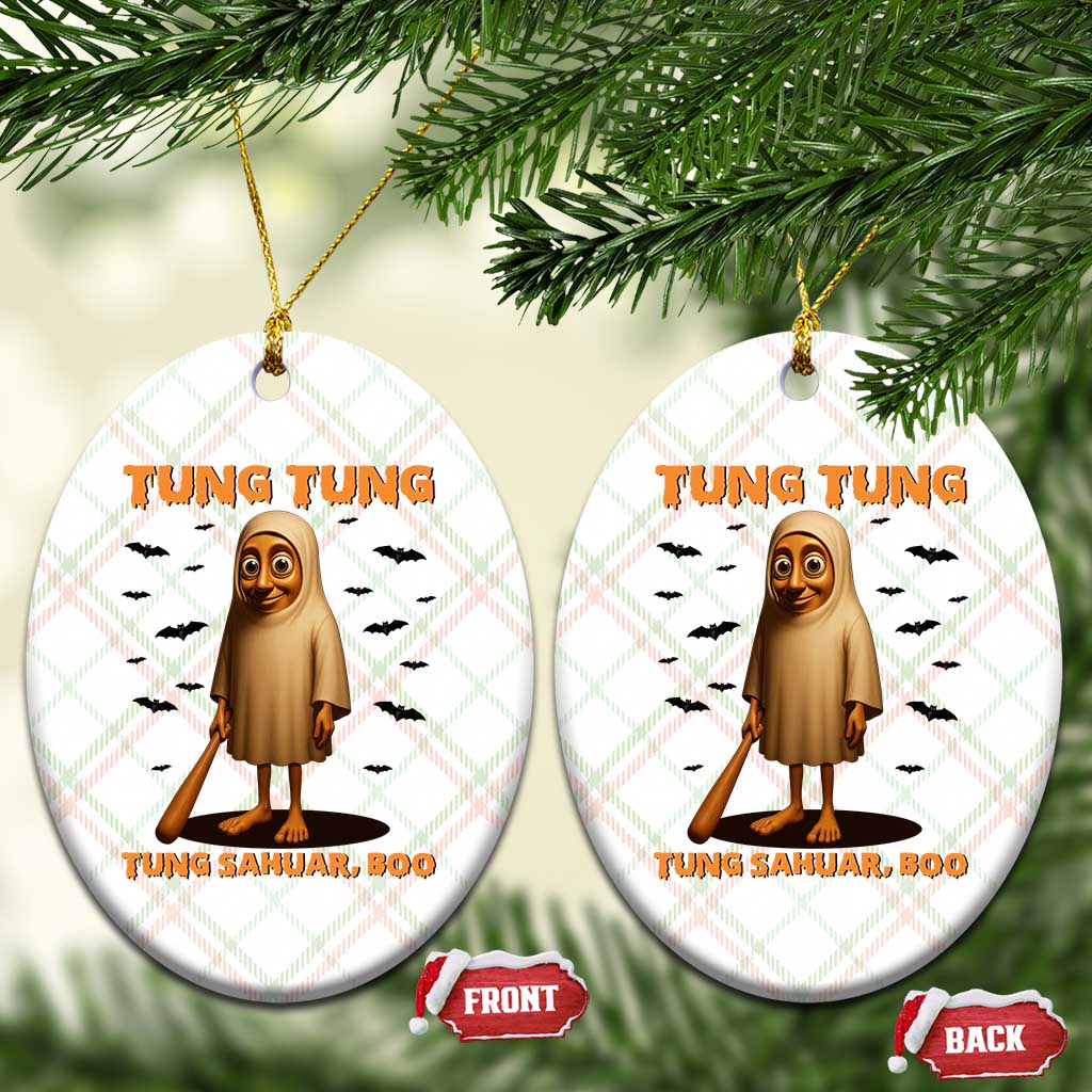 Funny Italian Brainrot Halloween Ceramic Ornament Tung Tung Tung Sahur Meme - Wonder Print Shop