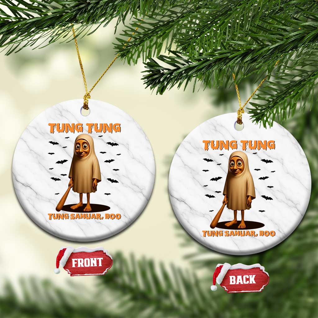 Funny Italian Brainrot Halloween Ceramic Ornament Tung Tung Tung Sahur Meme - Wonder Print Shop