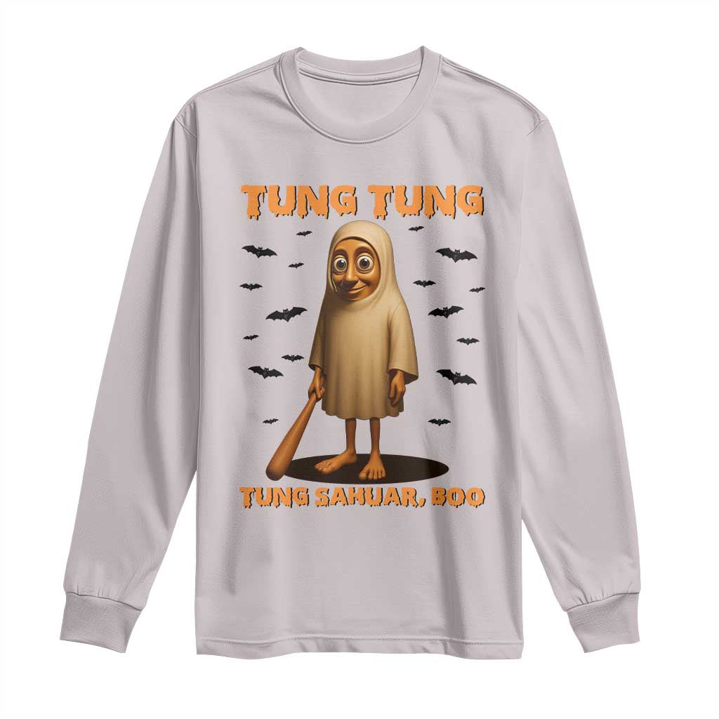 Funny Italian Brainrot Halloween Long Sleeve Shirt Tung Tung Tung Sahur Meme - Wonder Print Shop