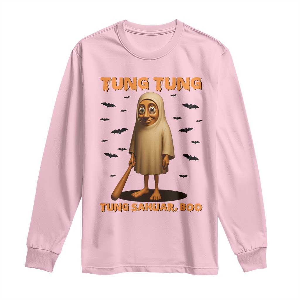 Funny Italian Brainrot Halloween Long Sleeve Shirt Tung Tung Tung Sahur Meme - Wonder Print Shop