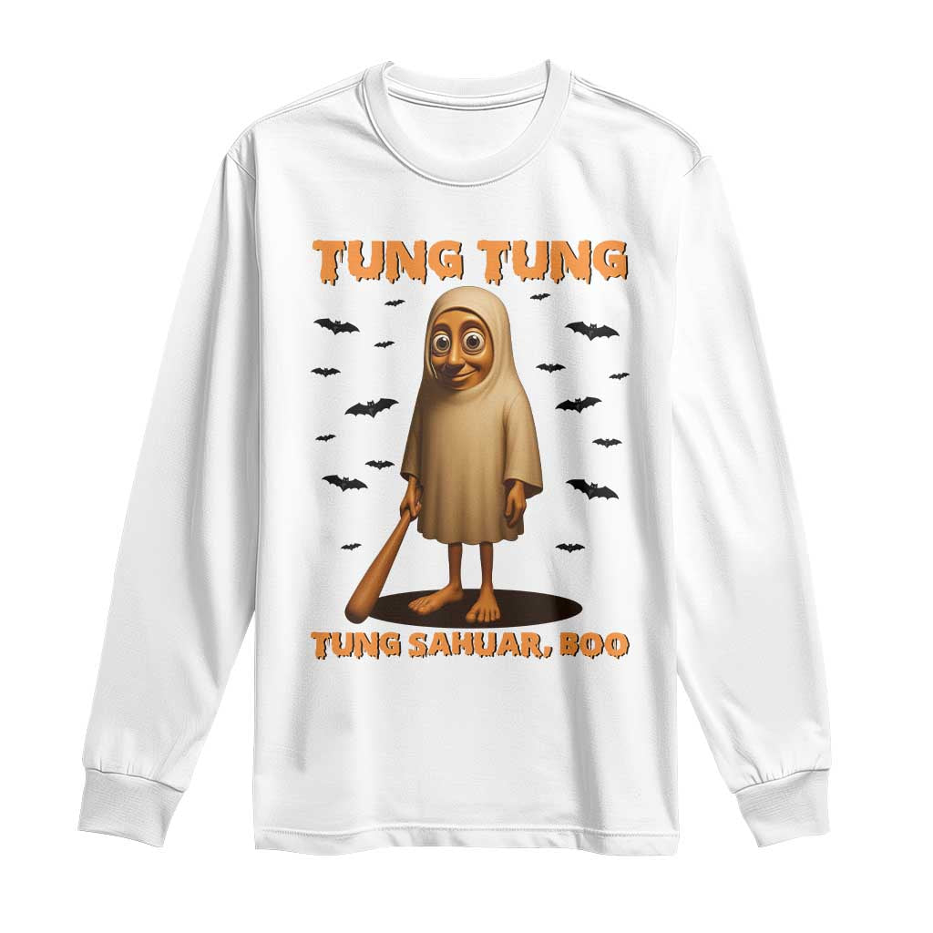 Funny Italian Brainrot Halloween Long Sleeve Shirt Tung Tung Tung Sahur Meme - Wonder Print Shop