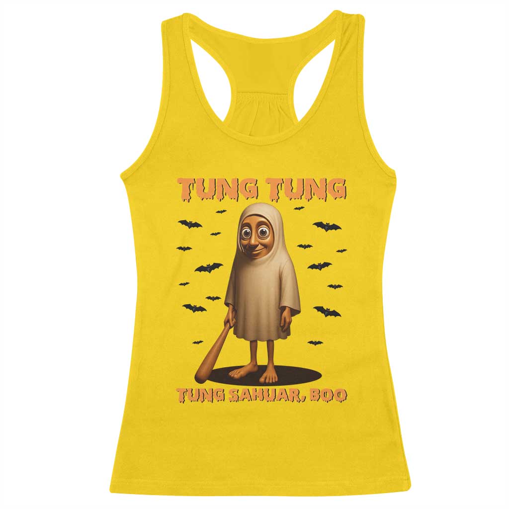 Funny Italian Brainrot Halloween Racerback Tank Top Tung Tung Tung Sahur Meme - Wonder Print Shop