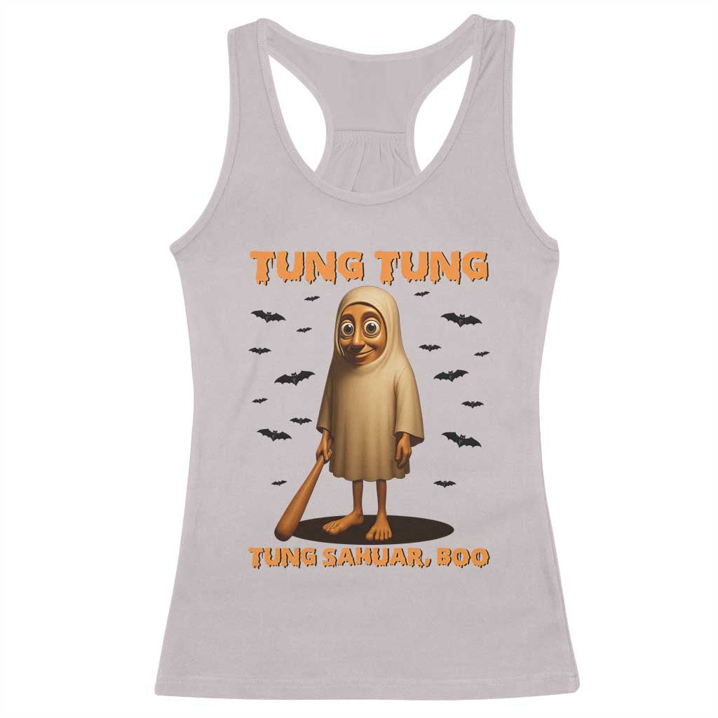 Funny Italian Brainrot Halloween Racerback Tank Top Tung Tung Tung Sahur Meme - Wonder Print Shop