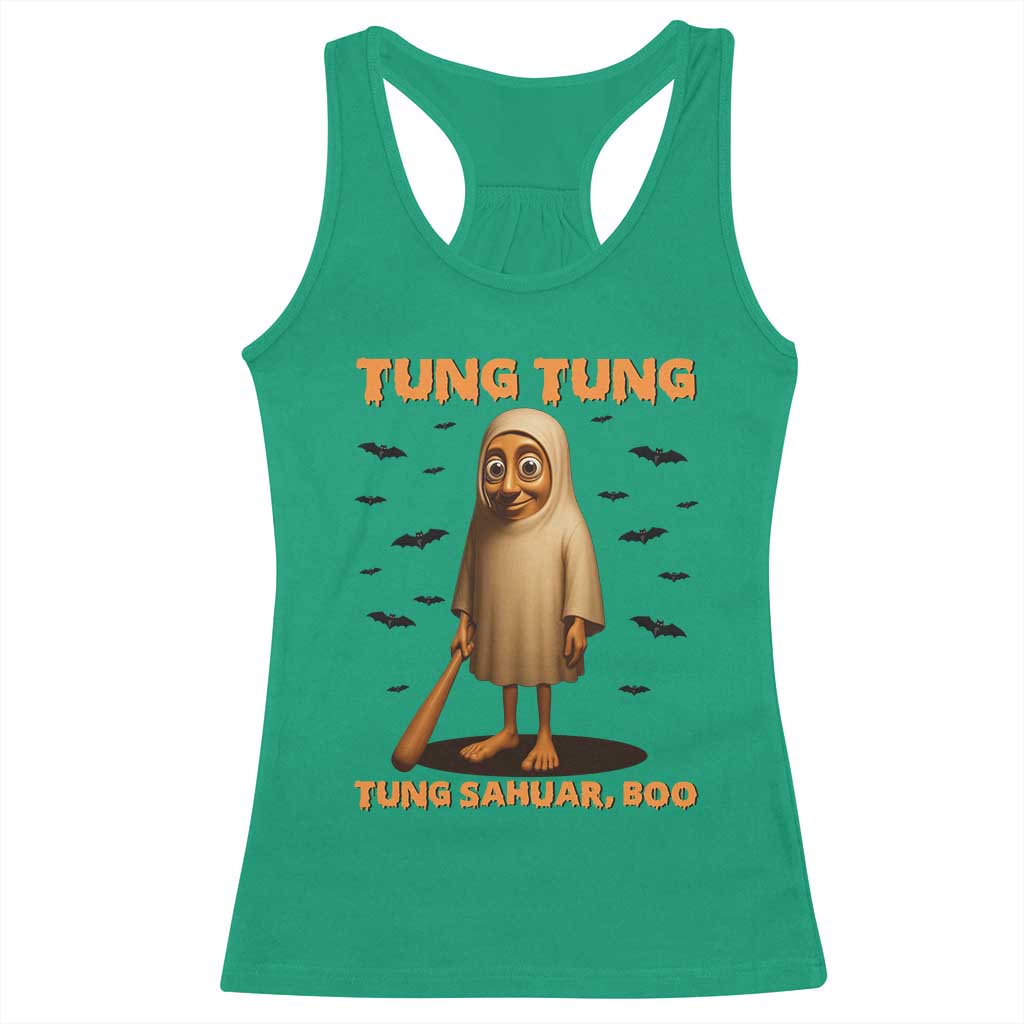 Funny Italian Brainrot Halloween Racerback Tank Top Tung Tung Tung Sahur Meme - Wonder Print Shop