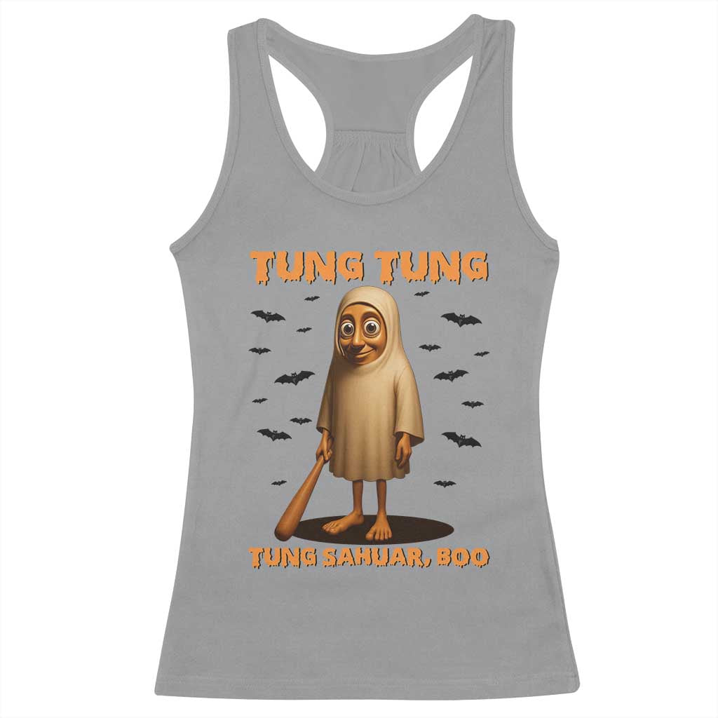Funny Italian Brainrot Halloween Racerback Tank Top Tung Tung Tung Sahur Meme - Wonder Print Shop