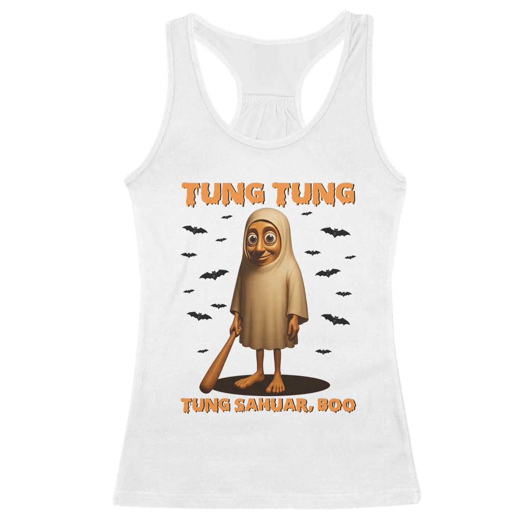 Funny Italian Brainrot Halloween Racerback Tank Top Tung Tung Tung Sahur Meme - Wonder Print Shop