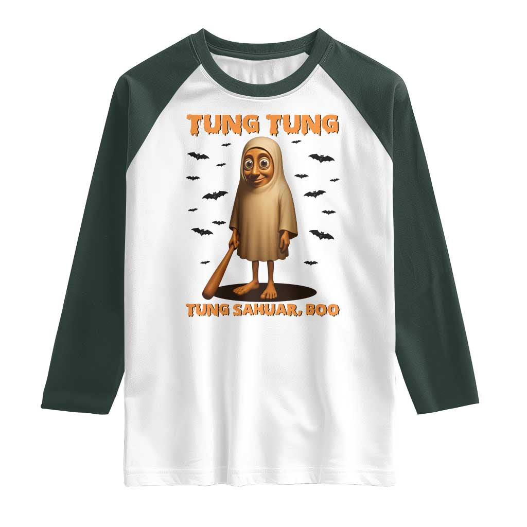 Funny Italian Brainrot Halloween Raglan Shirt Tung Tung Tung Sahur Meme - Wonder Print Shop
