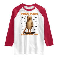 Funny Italian Brainrot Halloween Raglan Shirt Tung Tung Tung Sahur Meme - Wonder Print Shop