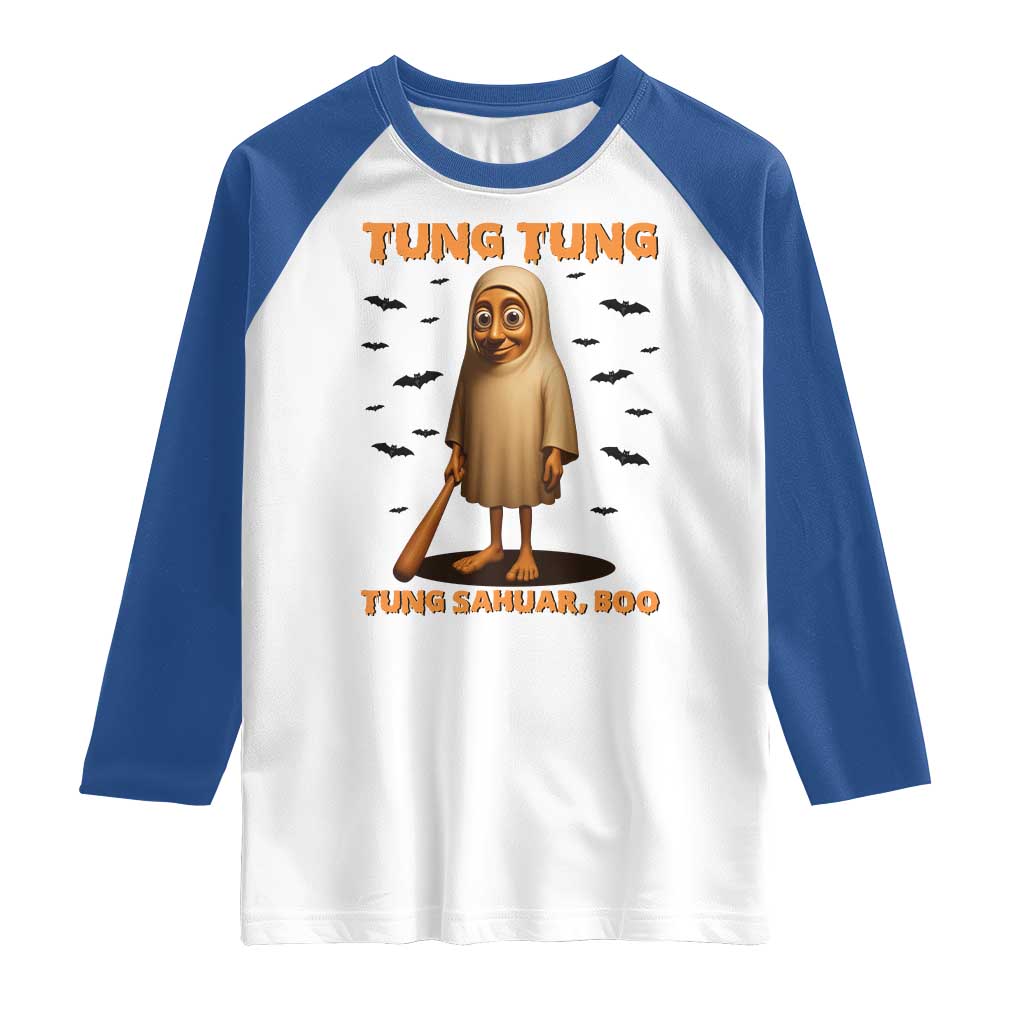 Funny Italian Brainrot Halloween Raglan Shirt Tung Tung Tung Sahur Meme - Wonder Print Shop