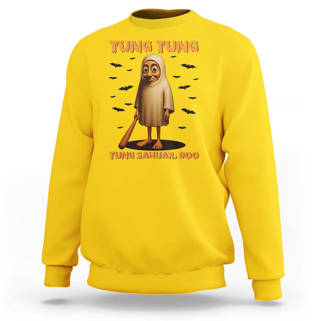 Funny Italian Brainrot Halloween Sweatshirt Tung Tung Tung Sahur Meme - Wonder Print Shop
