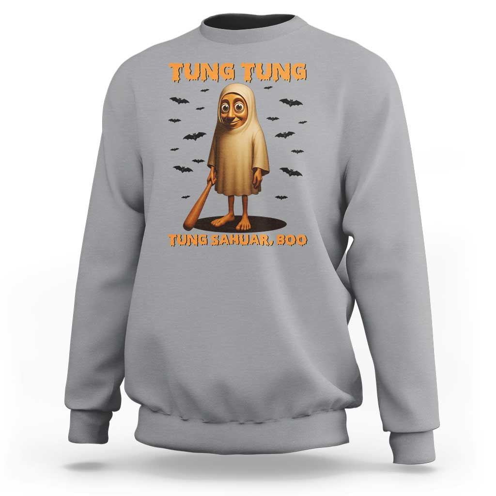 Funny Italian Brainrot Halloween Sweatshirt Tung Tung Tung Sahur Meme - Wonder Print Shop