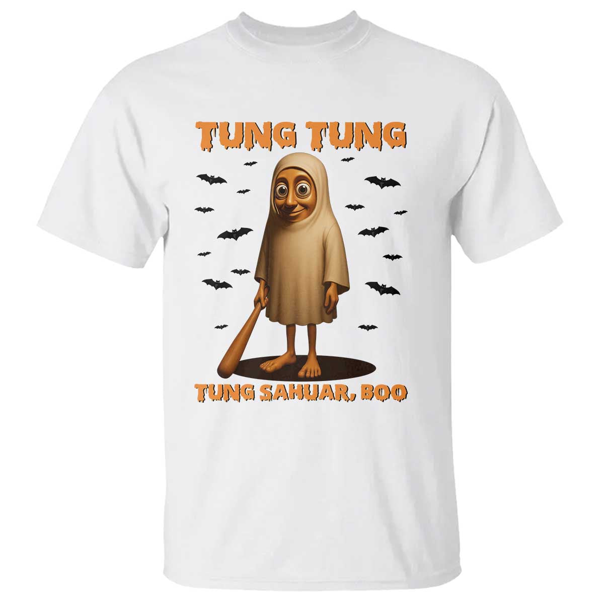 Funny Italian Brainrot Halloween T Shirt Tung Tung Tung Sahur Meme - Wonder Print Shop