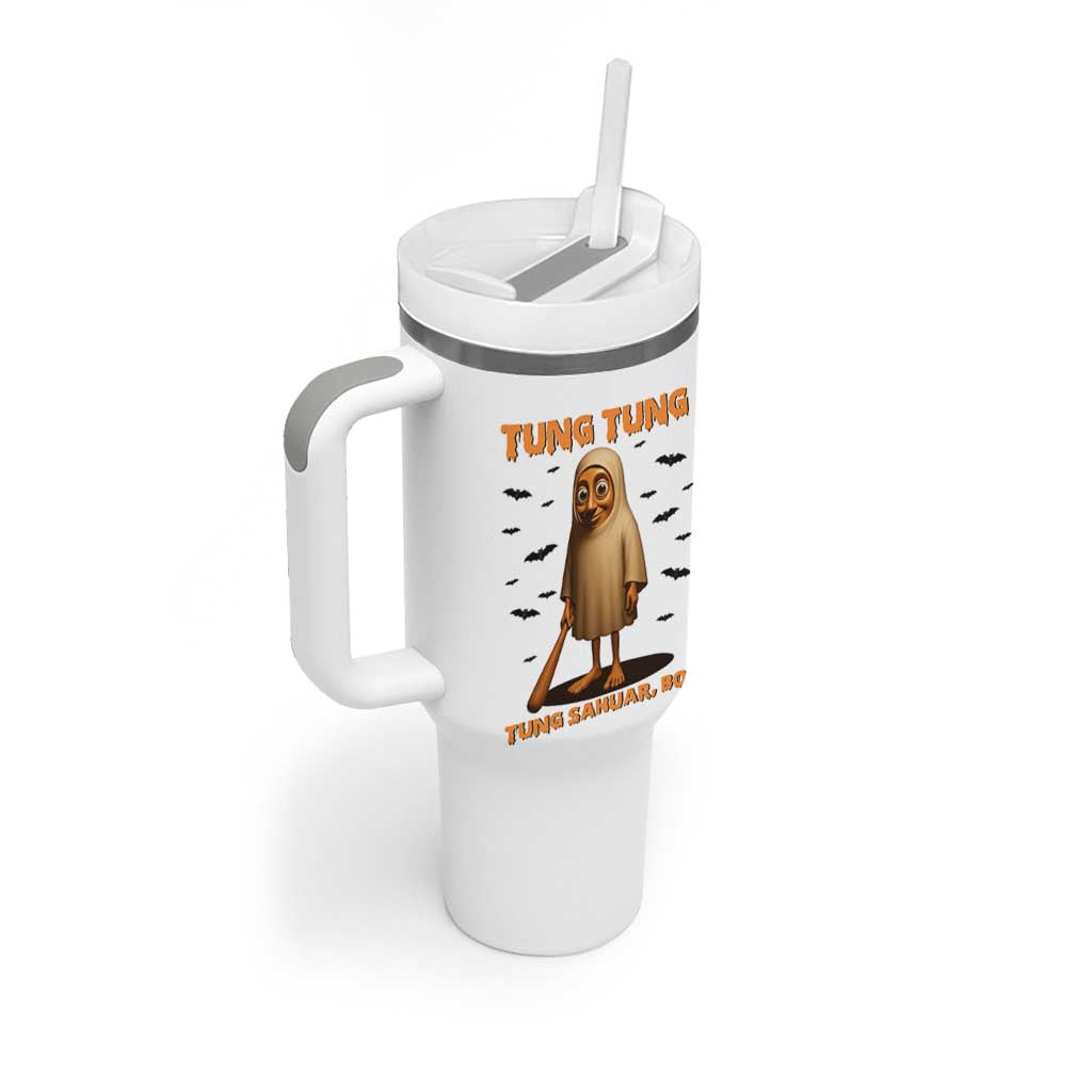 Funny Italian Brainrot Halloween Tumbler With Handle Tung Tung Tung Sahur Meme - Wonder Print Shop