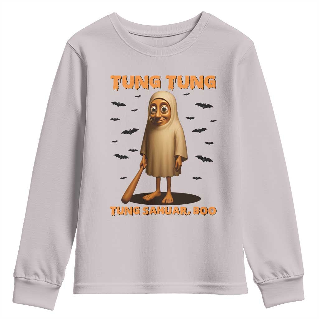Funny Italian Brainrot Halloween Youth Sweatshirt Tung Tung Tung Sahur Meme - Wonder Print Shop
