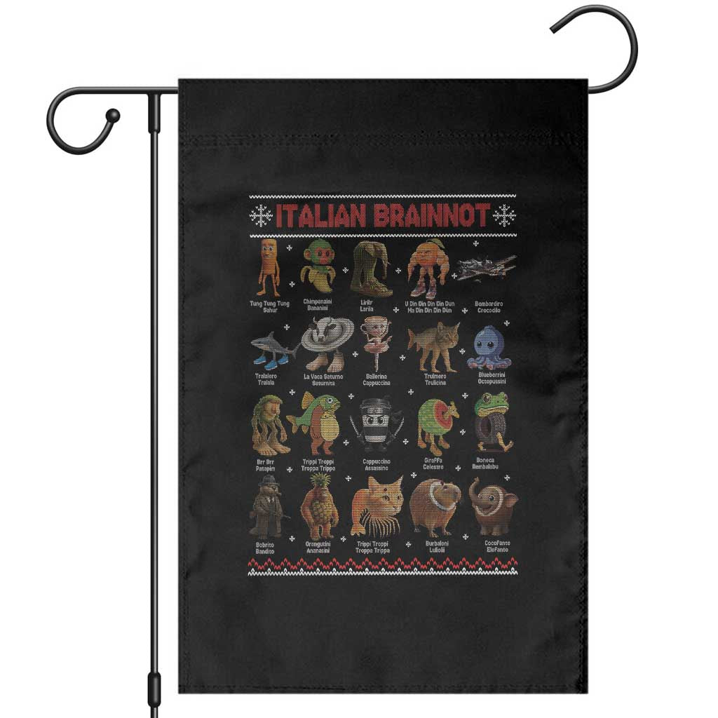 Italian Brainrot Christmas Garden Flag Funny Brain Rot Gen-Z Meme - Wonder Print Shop