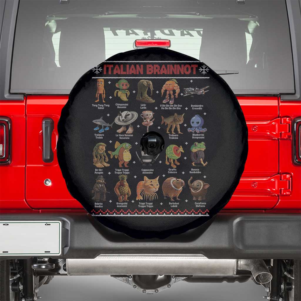 Italian Brainrot Christmas Spare Tire Cover Funny Brain Rot Gen-Z Meme - Wonder Print Shop