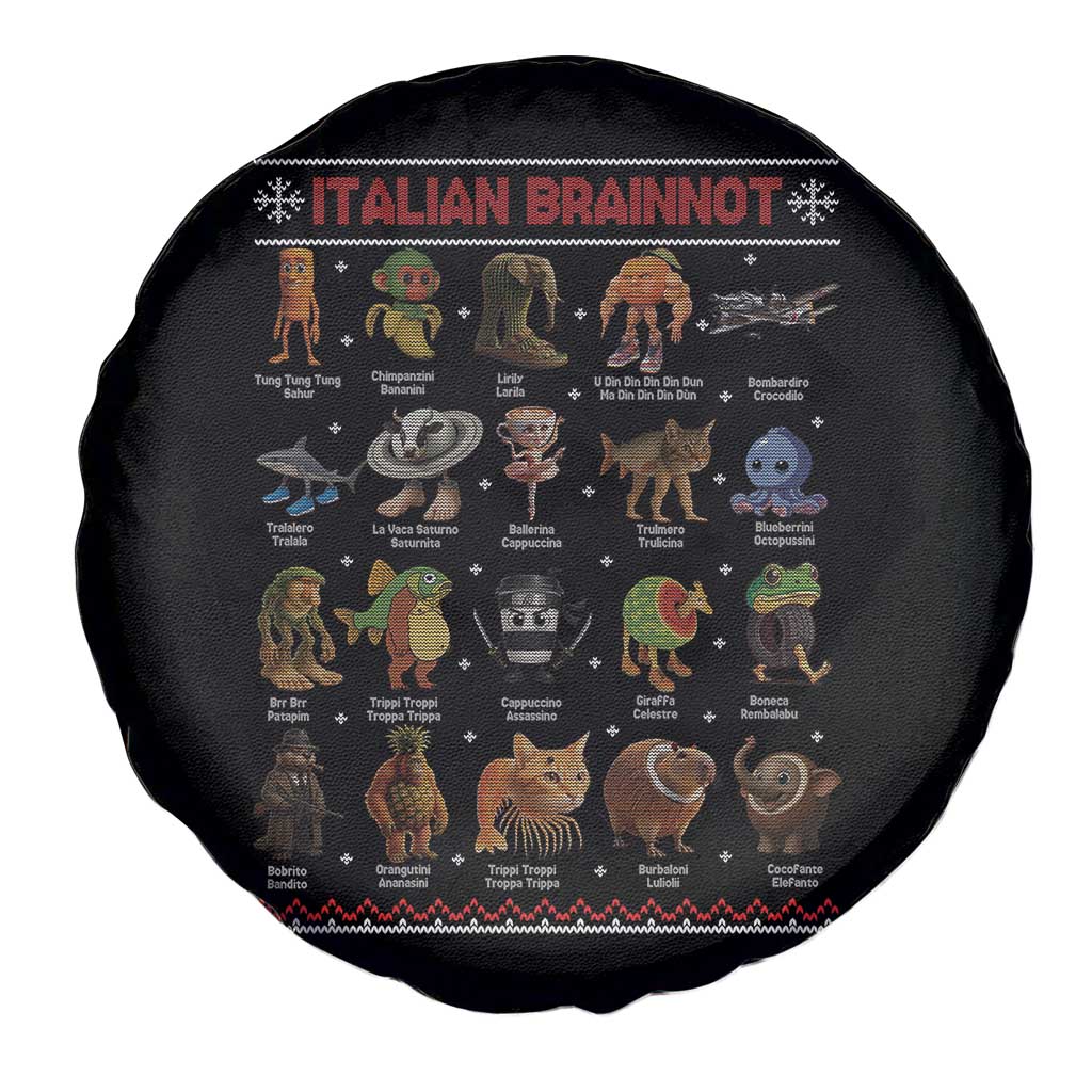 Italian Brainrot Christmas Spare Tire Cover Funny Brain Rot Gen-Z Meme - Wonder Print Shop