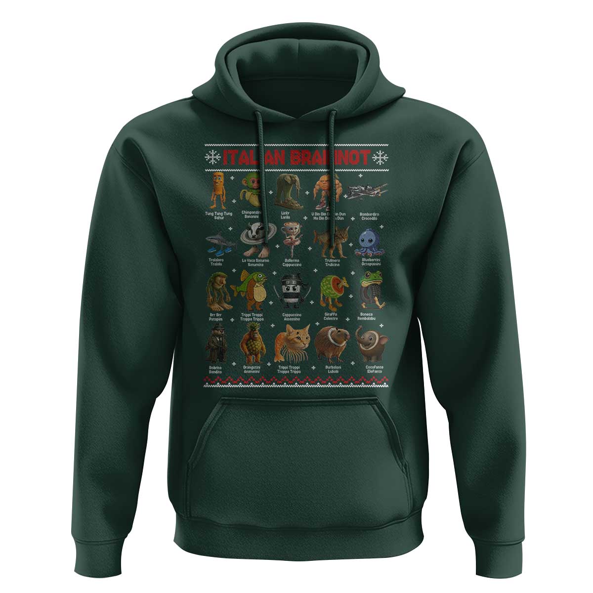 Italian Brainrot Christmas Hoodie Funny Brain Rot Gen-Z Meme - Wonder Print Shop