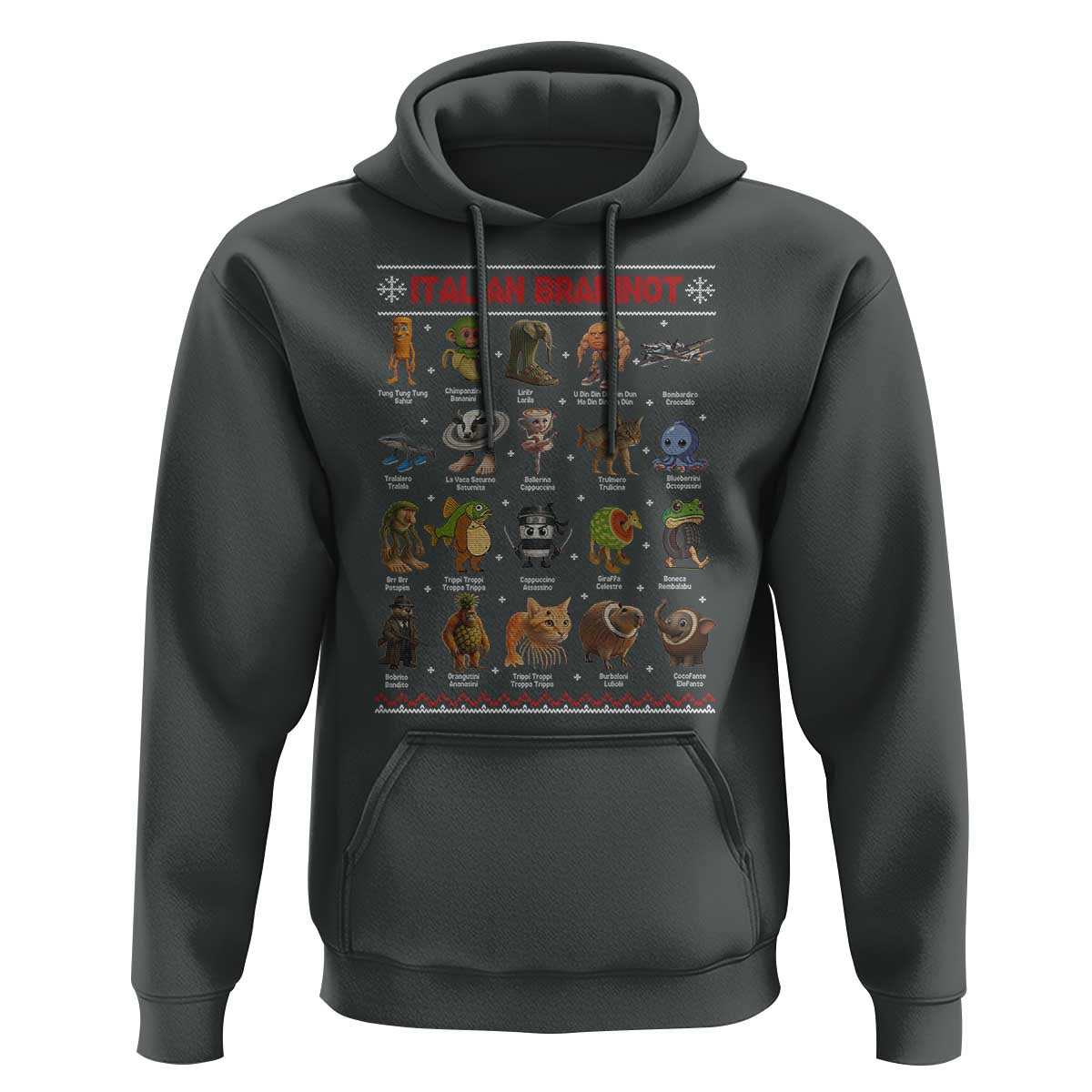 Italian Brainrot Christmas Hoodie Funny Brain Rot Gen-Z Meme - Wonder Print Shop