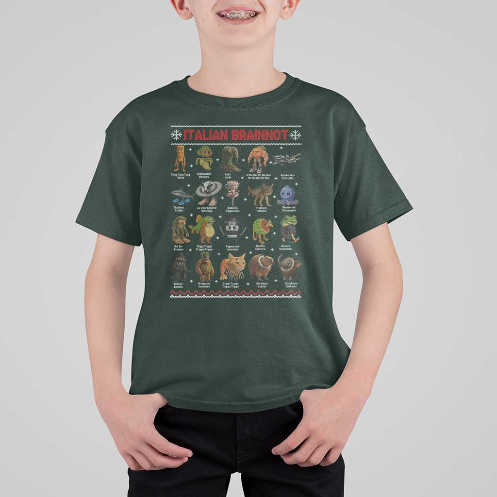 Italian Brainrot Christmas T Shirt For Kid Funny Brain Rot Gen-Z Meme - Wonder Print Shop
