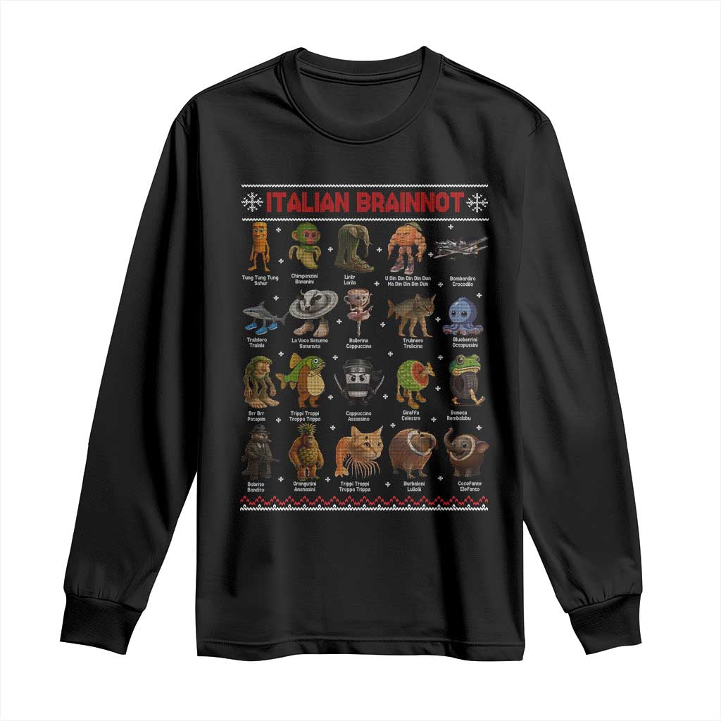 Italian Brainrot Christmas Long Sleeve Shirt Funny Brain Rot Gen-Z Meme - Wonder Print Shop