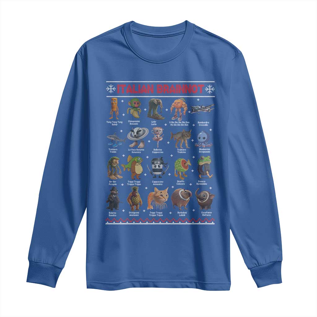 Italian Brainrot Christmas Long Sleeve Shirt Funny Brain Rot Gen-Z Meme - Wonder Print Shop
