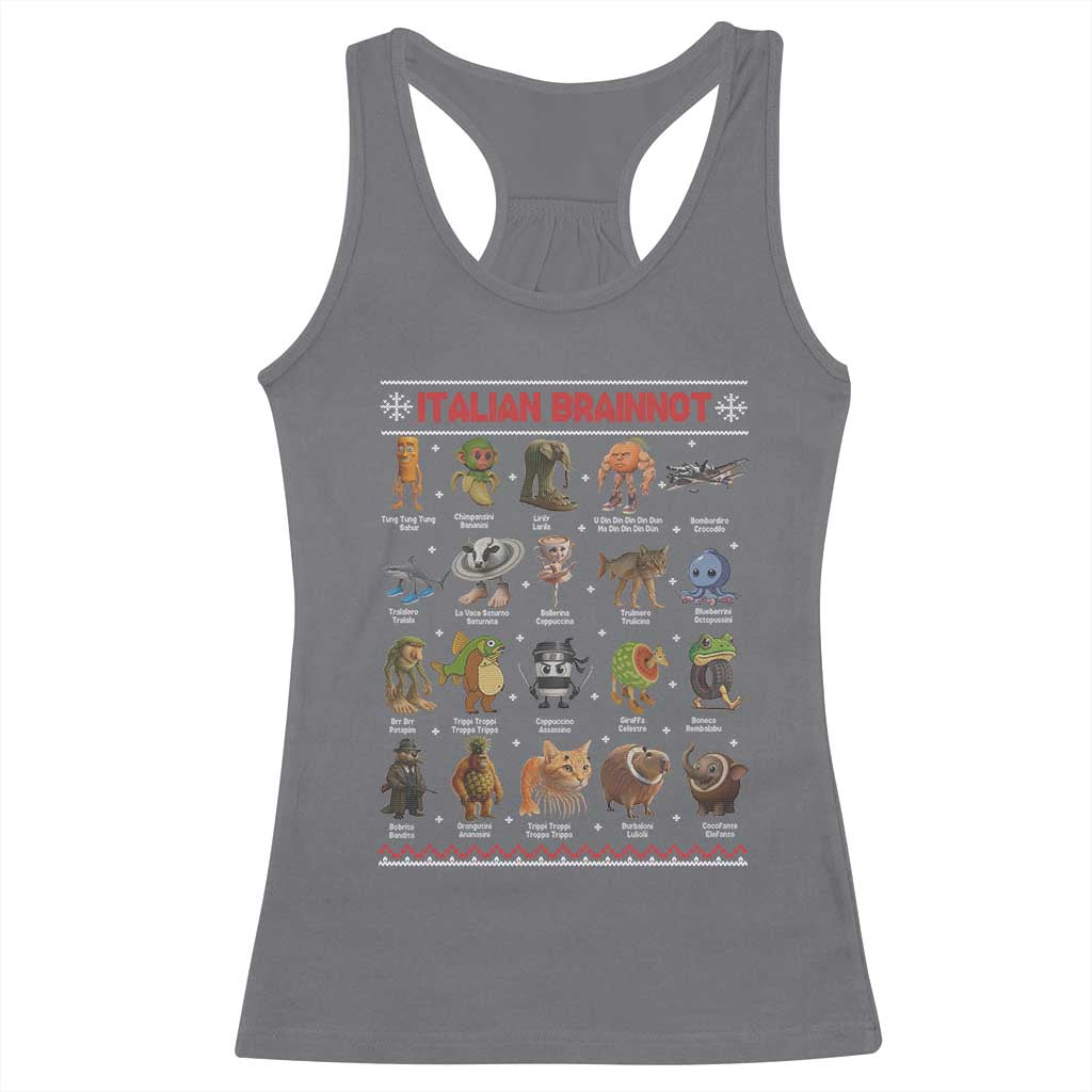 Italian Brainrot Christmas Racerback Tank Top Funny Brain Rot Gen-Z Meme - Wonder Print Shop