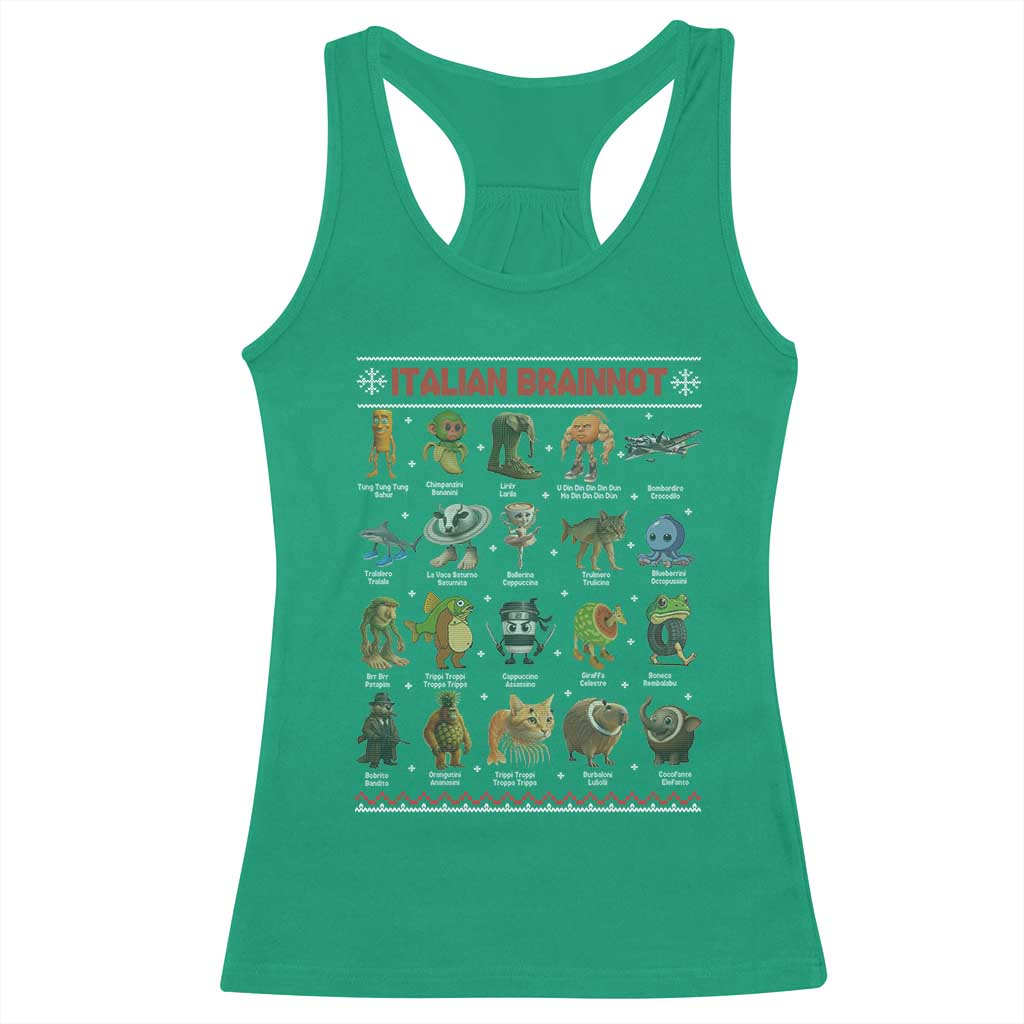 Italian Brainrot Christmas Racerback Tank Top Funny Brain Rot Gen-Z Meme - Wonder Print Shop