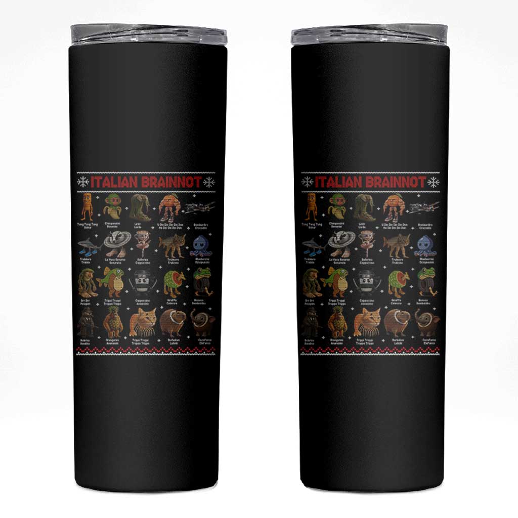 Italian Brainrot Christmas Skinny Tumbler Funny Brain Rot Gen-Z Meme