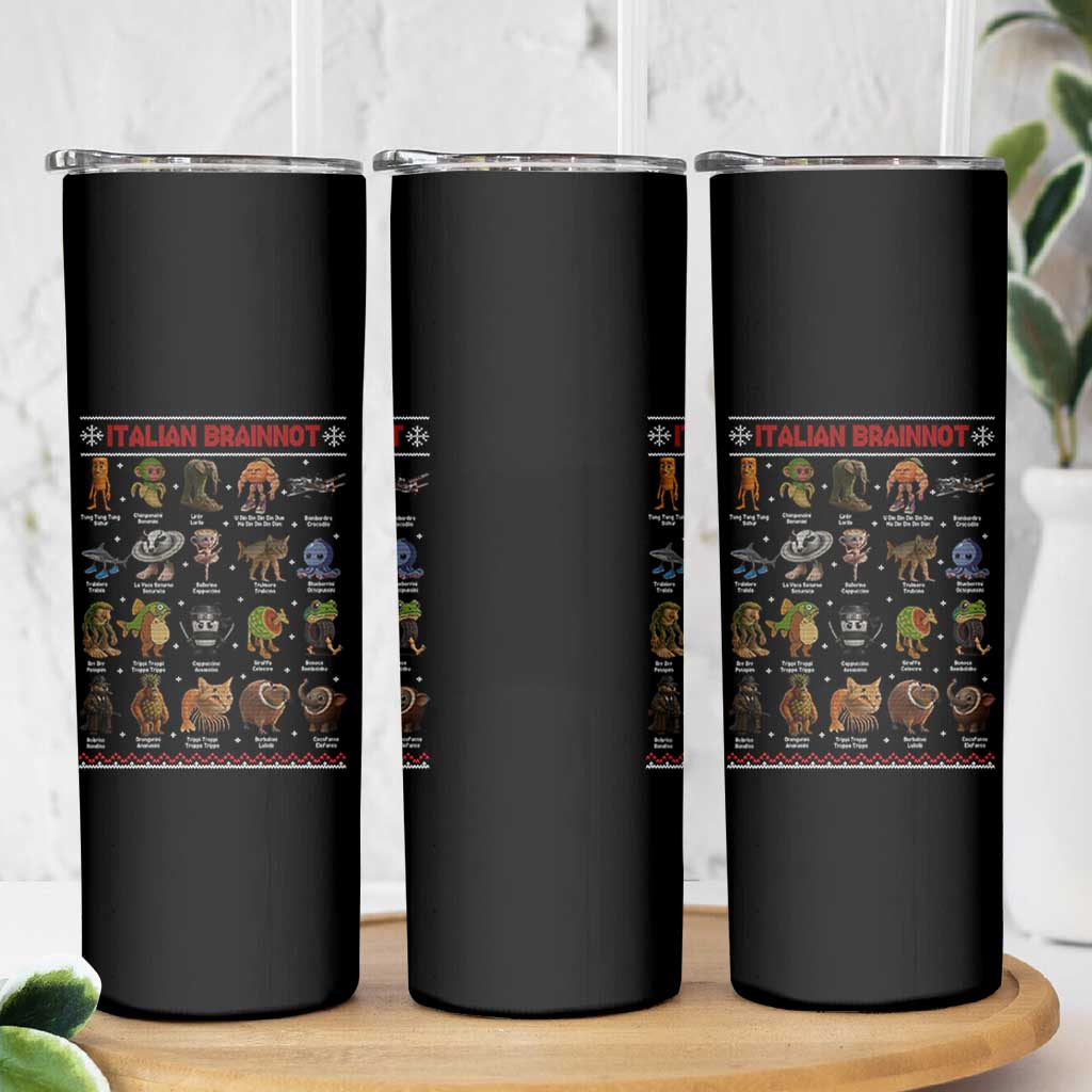 Italian Brainrot Christmas Skinny Tumbler Funny Brain Rot Gen-Z Meme