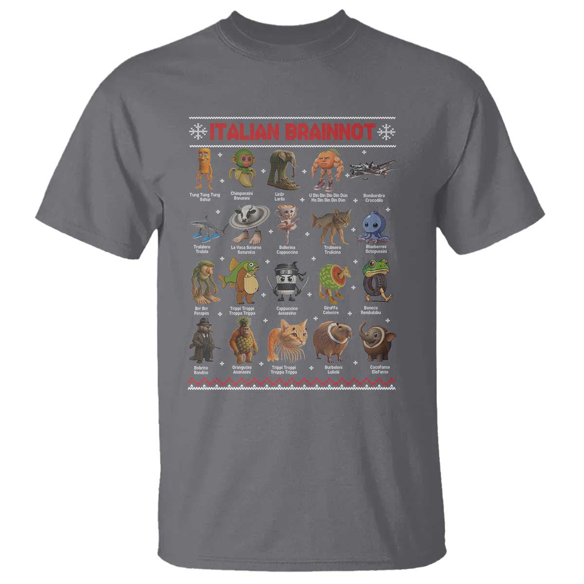 Italian Brainrot Christmas T Shirt Funny Brain Rot Gen-Z Meme - Wonder Print Shop