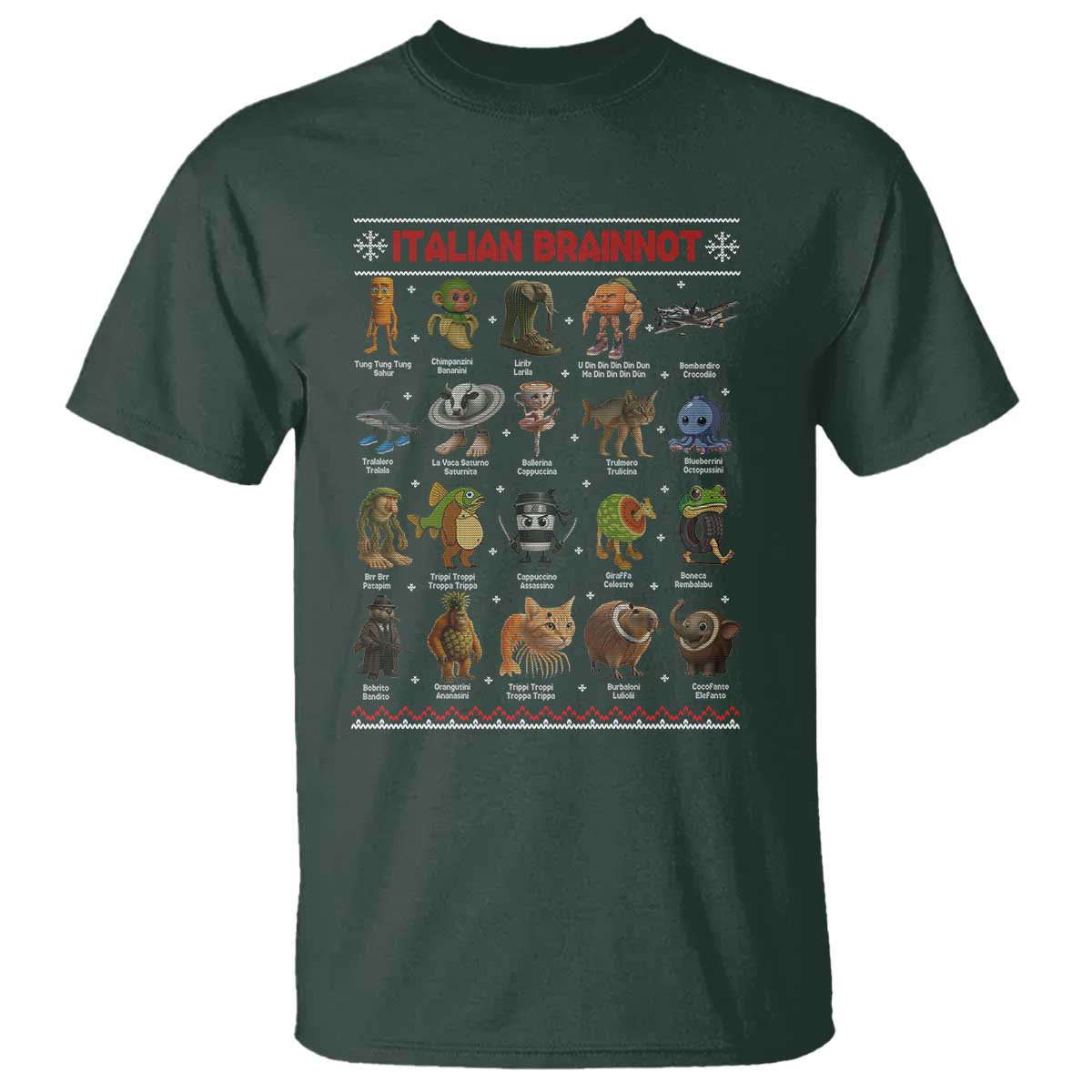 Italian Brainrot Christmas T Shirt Funny Brain Rot Gen-Z Meme - Wonder Print Shop