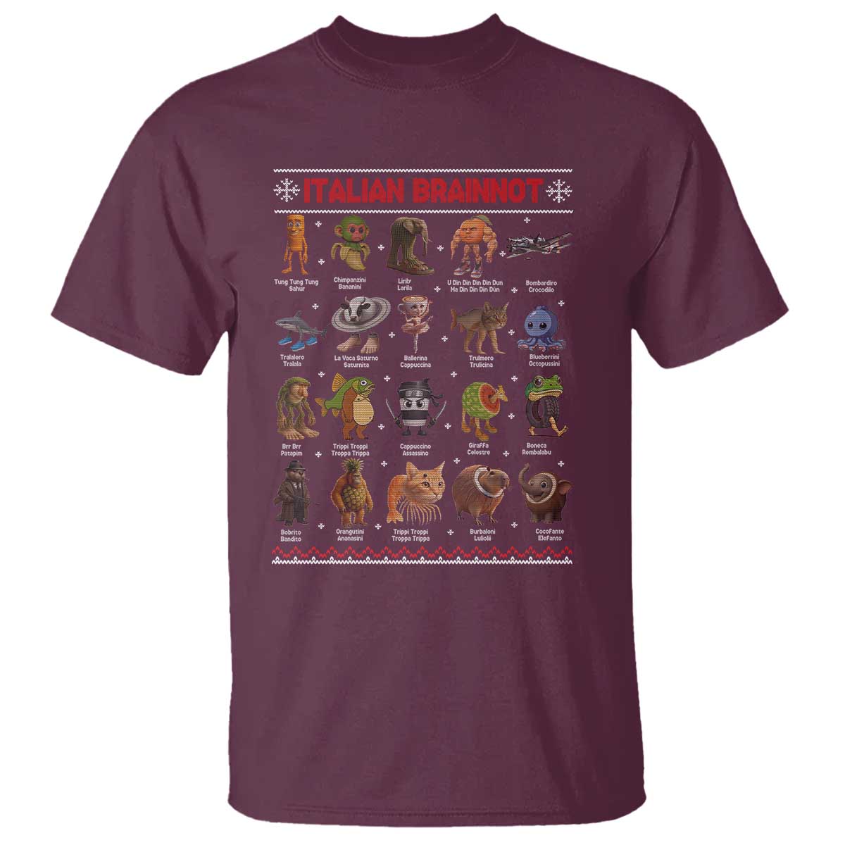 Italian Brainrot Christmas T Shirt Funny Brain Rot Gen-Z Meme - Wonder Print Shop